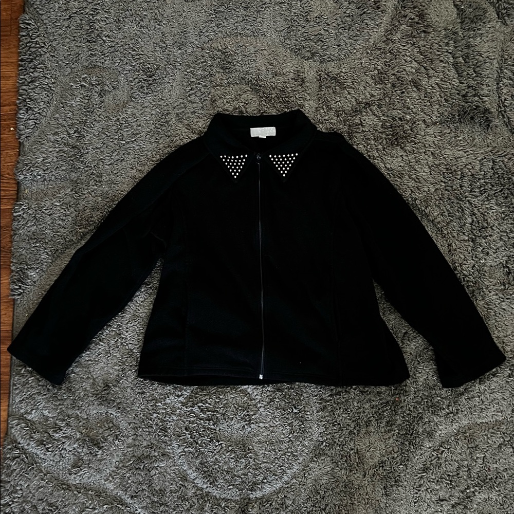 Black Fleece Jacket with Gold Gems Size XL